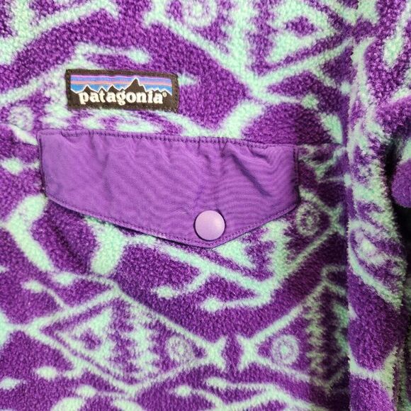 Patagonia Synchilla Sweater Womens XS Ikat Big Fish T-Snap Fleece Aztec Tribal - Picture 4 of 14
